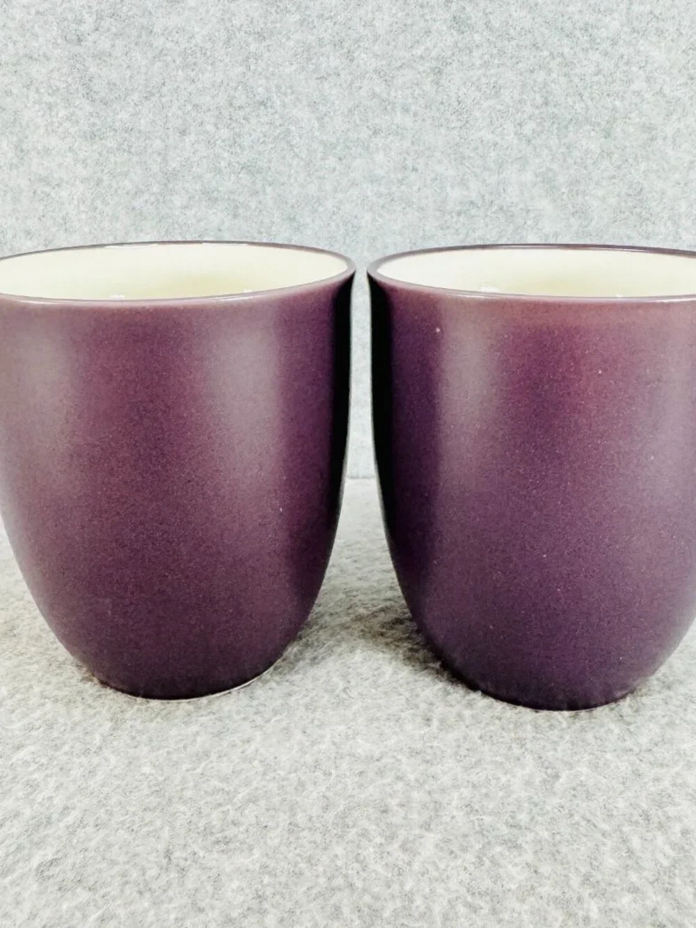Noritake Colorwave Purple 2 Mugs Coffee Cups White 8486 Stoneware